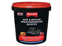 Rentokil PSMR42 Mouse & Rat Weatherproof Blocks - 10x20g Sachet, Black, 11.5 x 11.5 x 11.5 cm