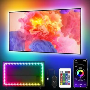 Nexillumi Ruban LED TV, RGB Bande Lumineuse LED pour TV 4M pour 55"- 75" TV, Musique Sync Bluetooth APP et Télécommande TV LED Strip USB Alimenté convient pour les chambres, les jeux, Festivals