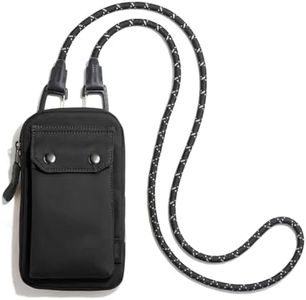 Antruc 60021 CITY Phone Shoulder Bag, Ventile Fabric, Waterproof, 2-Way Compatible with iPhone14Plus, Black, Free Size