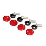 4 Pieces License Plate Bolts, MoreChioce Bling Glitter Nut Cap Bolt Cover Set 20MM Car Truck Motorcycle License Plate Frame Mounting Bolts Nut Protection Cover, Red