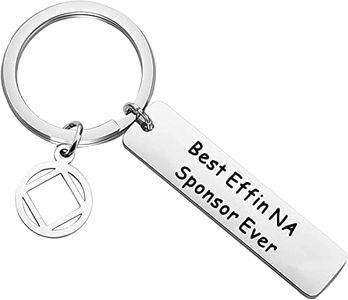 BAUNA Sponsor Gift Sobriety Gift NA Sponsor Appreciation Keychain Narcotics Anonymous Jewelry Best Effin NA Sponsor Ever (NA Sponsor Keychain)