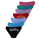 happinesshouse 7 Pack Women Knickers Underwear Cotton Every Weekdays Ladies Panties Week Days Printed Briefs Soft Stretchy Female Underwears Bikini (L (UK 10-12)) Multicolor