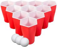 Beer Pong Hexagonal Party Set 6CUP - 20 Reusable Cups 3 Ping Pong Balls Drinking Adult Party Game Pack 450 mL Novelty BBQ Fun