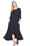 12 Ami Plus Size Solid 3/4 Sleeve P