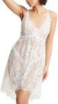 Hanky Panky Women's Victoria Lace Chemise with G-String Light Ivory Lingerie