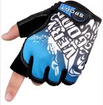 Alexvyan 1 Pair Gloves Outdoor Protective Half Finger Hand Riding, Cycling, Bike Motorcycle Gym Gloves for Men Boy (Blue)