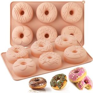 ZEMSY Silicone Mini Donut Cake Pan - 2Pack 6-Cavity Silicone Fluted Tube Cake Pans, European Grade Non-Stick Silicone Molds for Donut, Jelly, Cupcake, Doughnut Donut, Cake, Bread - 2Pack