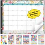 Ospelelf 2026 Desk Calendar Large 22'' x 17'', Monthly Desktop Calendar with Plastic Cover, 18 Month Calendar for Office, Family, Use Jan 2026 - June 2027, Floral