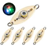 Dr.Fish 5 Pack LED Fishing Spoon LED Lure Deep Drop Lights Fishing Flasher Deep Water Light Attractants Halibut Rig Salmon Swordfish Lights
