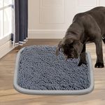 Snuffle Mat for Dogs Treat Dispenser,Dog Puzzle Toys Interactive Game,Sniff Foraging Mats for Pet Relieve Stress and Boredom,Machine Washable,Non-slip,Durable(21''x 16''） (Grey)