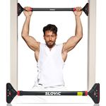 Slovic Pull up Bar for Home for Kids & Adults [250 KG] | Pullup Bar for Home with Anti-Skid Grip | No-Drill Installation Pull up Bar for Home Workout | Gym Equipment for Home Workout (72-110 CM)