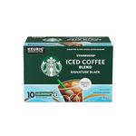 STARBUCKS Iced Coffee Blend, Signature Black, K-Cups, Cold Brew Coffee Pods, Medium Roast, Vibrant, Smooth And Balanced