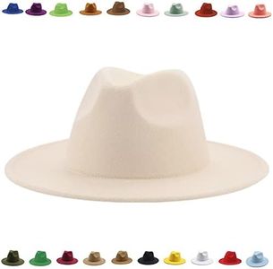 Faringoto Fedora Chapeau d'hiver de luxe pour femme, beige, Taille unique