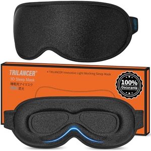 Mascherina per Dormire per Uomini e Donne, Maschera per Occhi Blocca la Luce al 100%, Maschera Notte, Benda per Dormire, Paraocchi, Copriocchi, Fascia Occhi Sonno, Pisolino, Viaggio Aereo (Nero)