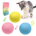 BuntyJoy Cat Toys, Interactive Cat Toys for Indoor Cats Exercise, 3 Pack Woolen Chirping Catnip Toys, Fun Kitty Kitten Kicker Toys