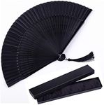 Folding Hand Held Fan, Silk Bamboo 