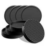 Ø 63mm Furniture Gripper Pads, 2.5" Non Slip Furniture Cups for All Type Floors, 8 Pcs Silicone Furniture Coaster Heavy Duty Elastic Rubber, Prevent Scratches & Damage Hardwood Floor Buffer Mat, Black