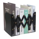 Adjustable Bookends, 19 inches 2 Dividers Heavy Duty Metal Book Holders, Book Storage Rack, Desk Organizer Magazine File Holder for Office, School, Bookstore and Home