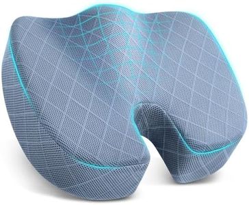 TushGuard Office/Car Seat Cushion, Non-Slip Sciatica & Back Coccyx Tailbone Pain Relief Chair Pad, Memory Foam Butt Pillow for Computer Desk, Wheelchair, Driving (Light Blue, XX-Large)