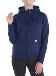 Carhartt Women's Clarksburg Full Zip Hoodie (Regular and Plus Sizes), Navy, 3X