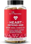 Heart Defend-Her Womens Heart Health Supplements – Advanced 3-in-1 Blend with Grape Seed Extract, Vitamin K2 MK-7, and CoQ10 – Support Blood Pressure, Artery and Bone Strength – 60 Vegetarian Capsules