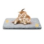 Miguel Self Heating Cat Bed Self Warming Dog Mat 24 x 18 inch Extra Warm Thermal Puppy Pet Pad for Indoor Outdoor with Removable Washable Sherpa Cover Non-Slip Bottom (Gray,S)