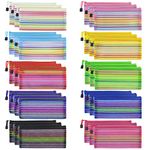 30pcs Mesh Zipper Pouch, Zipper Pencil Pouch B6 Net Zipper Pouch Multipurpose Travel Mesh Bag Plastic Colorful Small Pencil Pouches with Zipper to Storage Cosmetics Stationery Office Supplies,10 Color