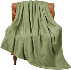 BEDELITE Fleece Blanket Sage Green Throw Blanket for Couch & Bed, Plush Cozy Fuzzy Blanket 50" x 60", Super Soft & Warm Blankets for Fall and Winter