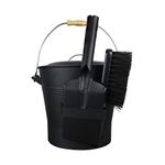 Coal and Ash Bucket with Shovel and Hand Broom