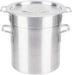 Royal Industries Double Boiler with Lid, 12 qt, 9.8" x 9.4" HT, Aluminum, Commercial Grade - NSF Certified