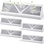 Yaocom 4 Pcs Baseboard Register Vent 18 Inch Duct Opening Size Baseboard Vent Covers Baseboard Diffuser Adjustable Corner Baseboard Return Air Grille for Home Floor Wall Air Flow Control(White)