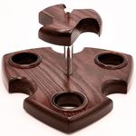 KAFpipeWorkshop Tobacco Pipe Stand for 3 Smoking Pipes Wooden Pipe Rack Pipe Holder for 3 Pipes Smoking Pipes Shelf Pipe Rest fit 3 Pipes Display case for 3 Pipes from ASH-Tree Handmade