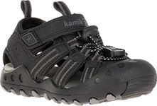 Kamik Kids' Crab Adjustable Sandal, Black, 4 M US Toddler