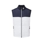 Footjoy Men's Insulated Golf Vest, White/Navy, M
