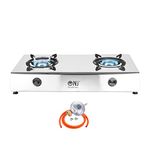 NJ-200SD Indoor Gas Stove - 2 Burner Portable Gas Hob LPG Cooker 8.8kW (Butane 29mbar Screw-on)