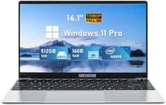 FUNYET 14 Inch Laptop Computer, Gaming Laptop, 16GB RAM 512GB SSD, Intel Celeron N5095 Processors, FHD 1920 x 1080, Supports 180 Angle Opening, Windows 11 Pro