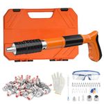 Manual Mini Steel Nail Gun- 5 Speed Adjustable Mini Nail Gun with 200pcs Nails-Concrete Nail Gun Kits- Woodworking and Decoration- Built-in Air Nailer for Red Brick Walls,Concrete Walls(Nail Gun Set)