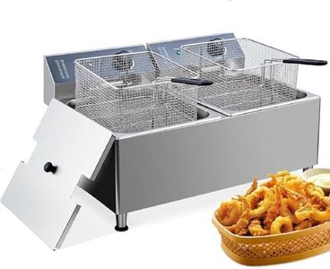 Deep fryers Commercial Deep Fryer 11L x 2, Large Dual Tank Electric Countertop Fryer for Restaurant with 2 Frying Baskets and Lids, 1700W x 2, 120V