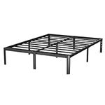 Lutown-Teen 14 Inch King Bed Frame with Rounded Corner Legs, Sturdy Mattress Foundation, Heavy Duty Metal King Size Platform No Box Spring Needed, Noise Free, Easy Assembly, Black