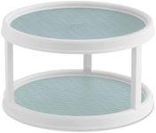 Copco Non-Skid 2 Tier Pantry Cabinet Lazy Susan Turntable, 12-Inch - Organize Kitchen, Bathroom, Home Office, Laundry Room, Garage, Craft Room - Kitchen Turntable & Pantry Organizer (Buxton Blue)