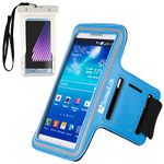 (Aqua) Armband By SumacLife with [Key Slot] Protect Device While Exercising Running Idear for BLU Dash L3 / Advance 4.0 L3 / Vivo 5 Mini / Tank Xtreme 4.0/2.0 Come with A Waterproof Pouch