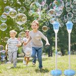 AIERSA Automatic Bubble Machine, Vertical 47 Inch Party Bubble Machine, Battery Operated, with Lights and Music Function, for Outdoor and Indoor, Height: 47 Inch, Pack of 2
