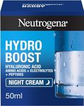 Neutrogena Hydro Boost Night Cream (1x 50ml), Ultra-Hydrating and Repleneshing Night Cream for Dry Skin, With Hyaluronic Acid for Advanced Hydration for 72 Hours, Suitable for All Skin Types