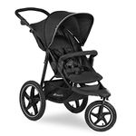 hauck Runner 2 Compact Foldable Tricycle Jogger Buggy Stroller Pushchair with Height Adjustable Handle, Large Pneumatic Wheels, & UPF 50 Canopy, Black