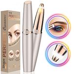 Eyebrow Trimmer Women, Eyebrow Hair Remover with LED Light Painless Protable Eyebrow Trimmer Safe Lady Trimmer, Eyebrow Epilator Pen for Women Eyebrow Hair Removal for Women Men