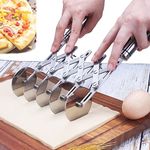 MTOMDY 5 Wheel Dough Cutter, Spaghetti And Noodle Slicer, Pastry Cutter Set, multiple pasta roller cutter tools, baking roller adjustable pizza knife slicer, splitter with handle