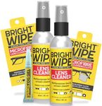 BRIGHTWIPE Multipurpose Lens Cleaning Kit - 2x 60ml Bottle + 2x Premium Microfibre Cloth + 1x Stopfog Gel - Safe for All Eyewear & Other Lenses - Alcohol-Free Spray, No Ammonia