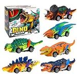 Dinosaur Toys for 3 Year Old Boys, 6 Pack Mini Pull Back Cars with T-Rex for Boys Dinosaurs Toys for Boys Kids Birthday Christmas Ideal Gifts for Toddlers 3-8 Year Old Boys Girls