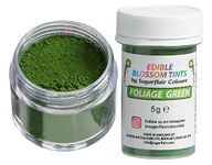 Sugarflair Foliage Green Food Colouring Dust (Blossom Tint), Powder Color, Edible, Matt Finish, Use on Cake Surfaces, Decorations Or Mix In Icing to Create Colourful Cakes & Bakes - 5g