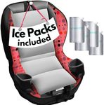 Car Seat Ccooler Pad with Reusable Ice Packs. Keeps Car Seat Buckles and Belts Cool When Car is Parked in The Sun and Heat - Grey